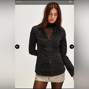 Free People Kenny slim tunic  Women’s Denim Jacket Sz small